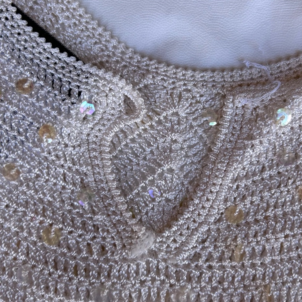 Valenti Cream Sequin Racerback Tank - Picture 5 of 5